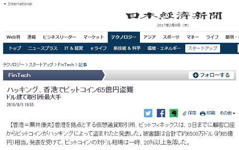 2016年8月30日の日経新聞の記事へのリンク画像です