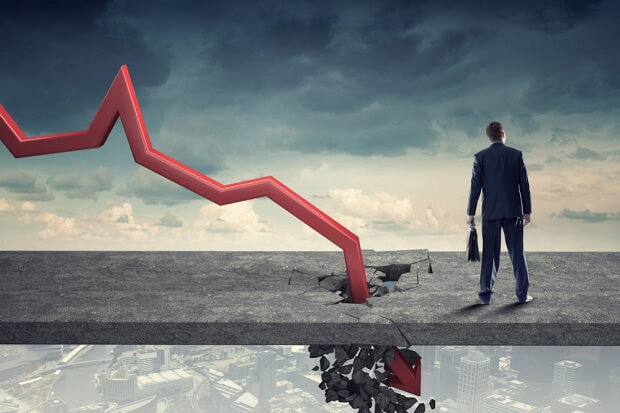 暴落する経済のイメージ画像