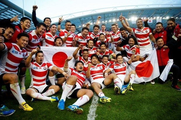 2015年9月19日、歴史的勝利の歓喜に沸く日本代表チーム