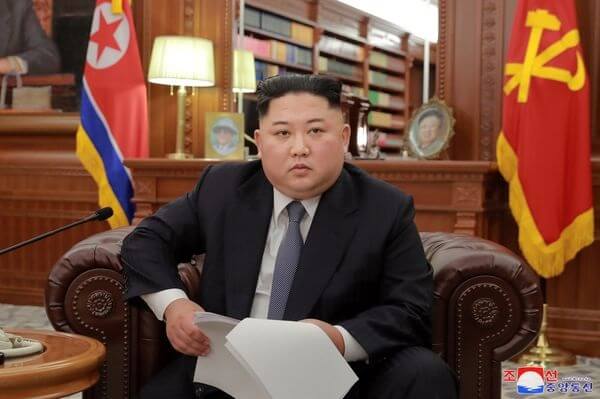 平壌で2019年の新年の辞を述べる金正恩委員長