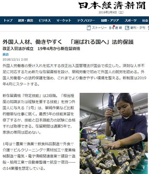 2018年12月11日の日経新聞へのリンク画像です。