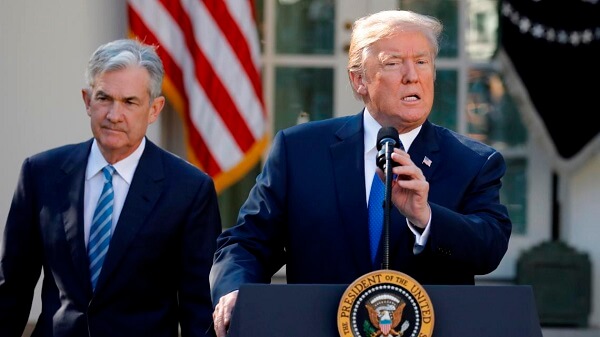 トランプ大統領とジェローム・パウエルFRB（米連邦準備制度理事会）議長