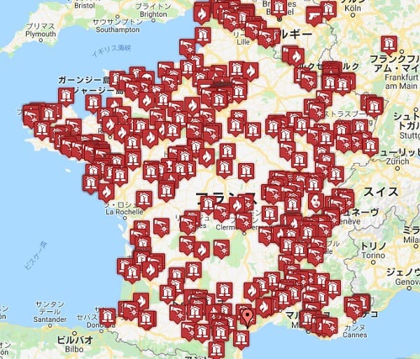 2015年から2019年までに起こったフランスのカトリック教会の破壊と襲撃へのリンク画像です。