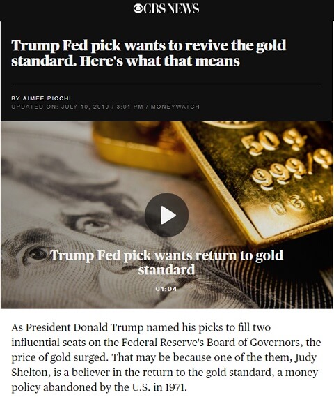 2019年7月10日のCBSニュースへのリンク画像です。