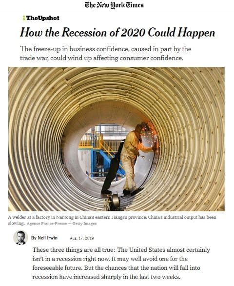 2019年8月17日のニューヨークタイムスへのリンク画像です。