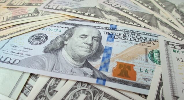 アメリカドルの札