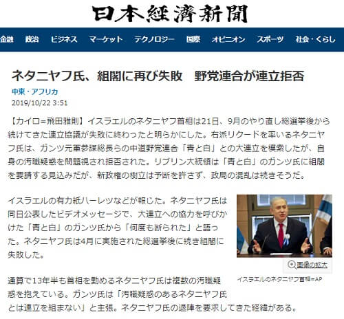 2019年10月22日の日本経済新聞へのリンク画像です。
