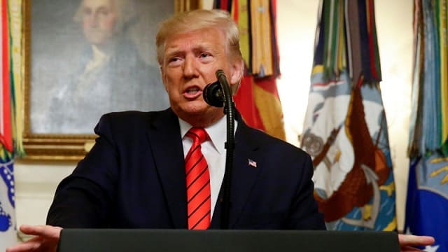 バグダディ殺害を発表するトランプ大統領（2019.10.27）（写真:ロイター/アフロ）