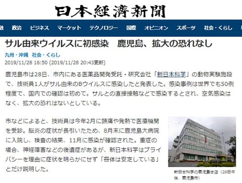2012年11月28日の日本経済新聞へのリンク画像です。