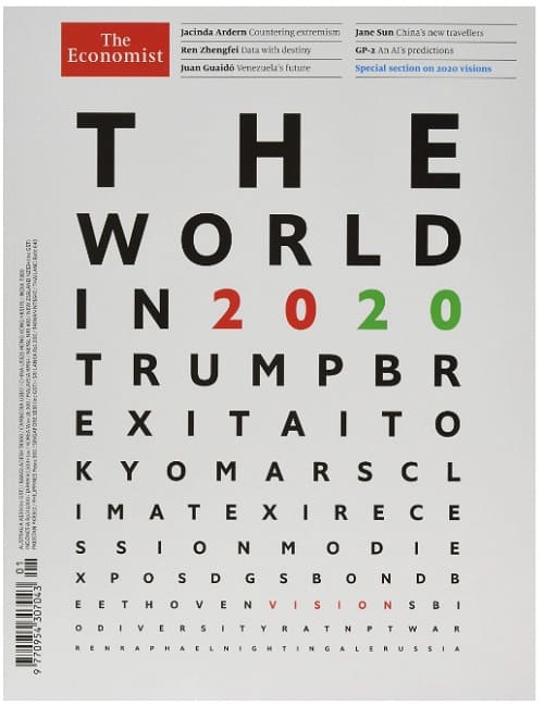 The Economist: The World in 2020のAmazonへのリンク画像です。