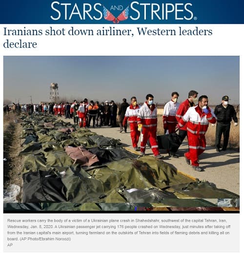 2020年1月9日のStars&Stripesへのリンク画像です。