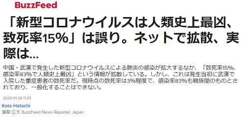 2020年1月28日 Buzzfeedへのリンク画像です。