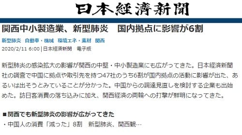 2020年2月11日 日本経済新聞へのリンク画像です。