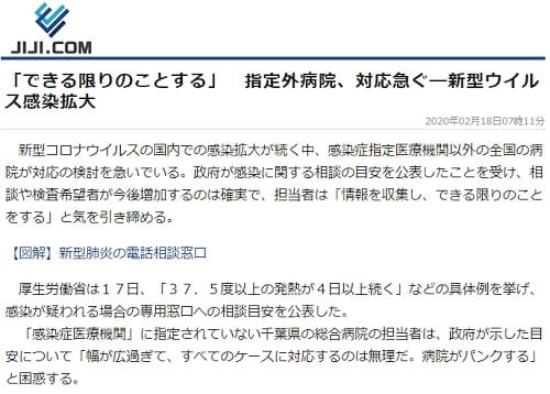 2020年2月18日 時事通信へのリンク画像です。