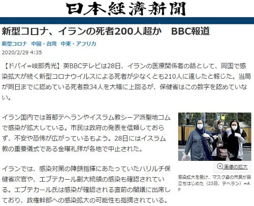 2020年2月29日 日本経済新聞へのリンク画像です。