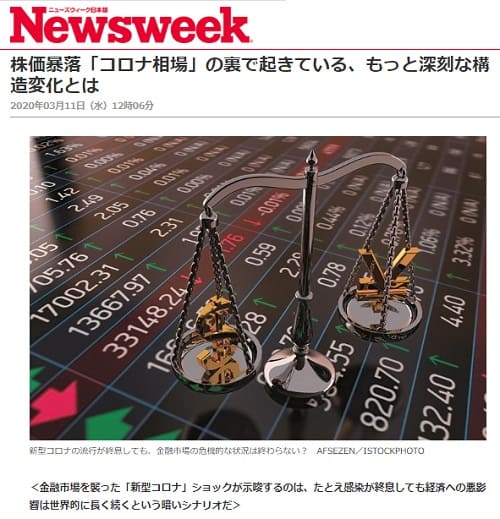 2020年3月11日 Newsweekへのリンク画像です。