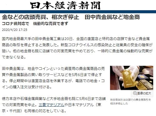 2020年4月20日 日本経済新聞へのリンク画像です。