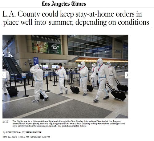 2020年5月12日 Los Angeles Timesへのリンク画像です。