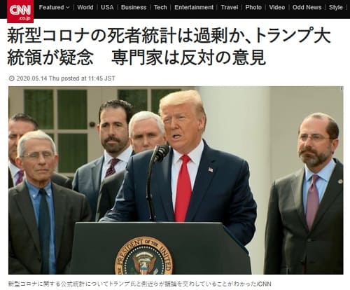 2020年5月14日 CNNへのリンク画像です。