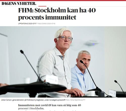 2020年7月17日 Dagens Nyheterへのリンク画像です。