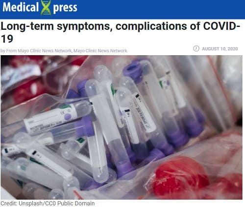 2020年8月10日 Medical Xpressへのリンク画像です。