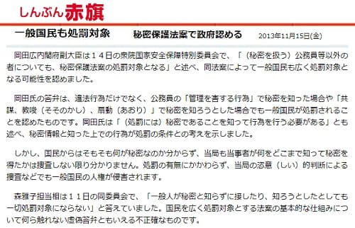 2013年11月15日 しんぶん赤旗へのリンク画像です。