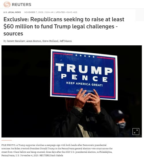 2020年11月7日 Reutersのリンク画像です。