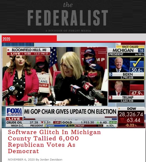 2020年11月6日 The FEDERALISTのリンク画像です。