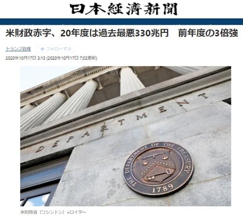 2020年10月17日 日本経済新聞のリンク画像です。