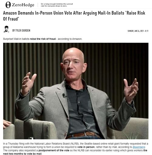 2021年1月24日 ZeroHedgeへのリンク画像です。