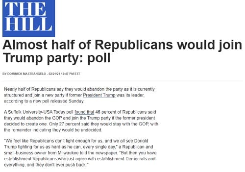 2021年2月21日 THE HILLへのリンク画像です。