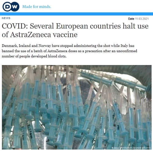 2021年3月11日 DW.comへのリンク画像です。