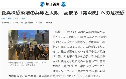 2021年3月24日 毎日新聞へのリンク画像です。