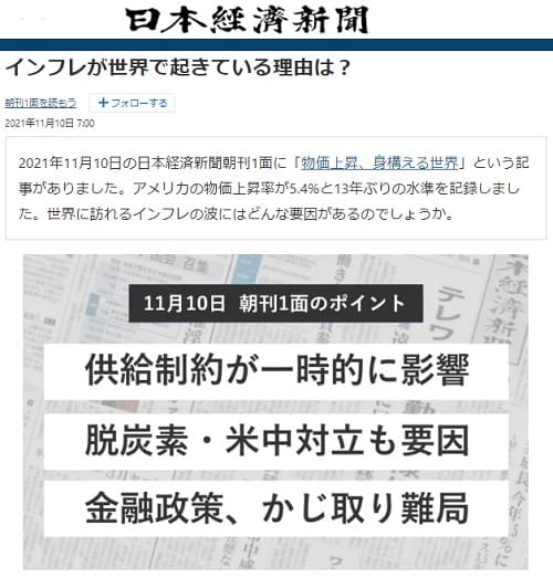 2021年11月10日 日本経済新聞へのリンク画像です。