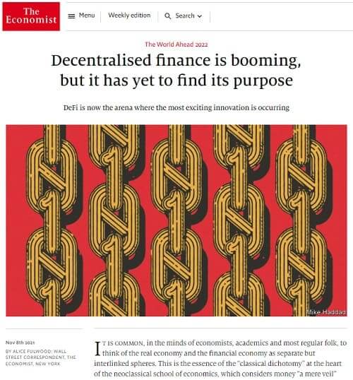 2021年11月8日 The Economistへのリンク画像です。