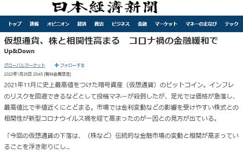 2022年1月28日 日本経済新聞へのリンク画像です。