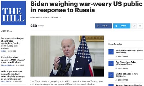 2022年1月31日 THE HILLへのリンク画像です。