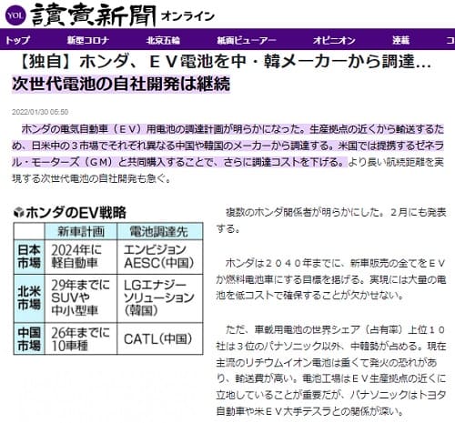 2022年1月30日 読売新聞オンラインへのリンク画像です。