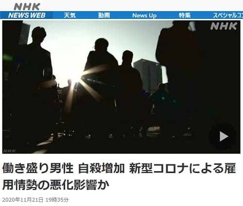 2020年11月21日 NHK NEWS WEBへのリンク画像です。