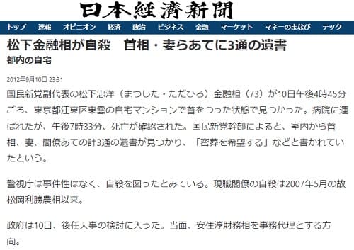2012年9月10日 日本経済新聞へのリンク画像です。