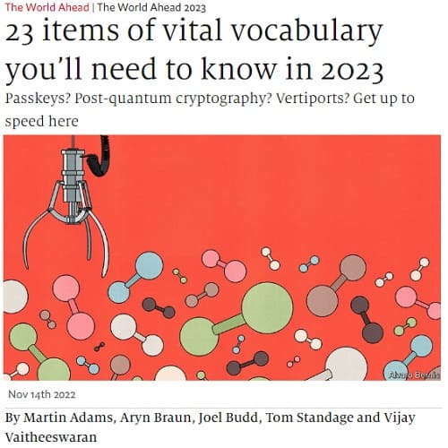 2022年11月14日 The Economicsへのリンク画像です。