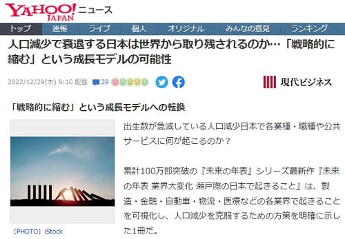 2022年12月29日 Yahooニュースへのリンク画像です。