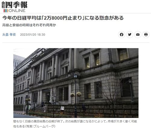 2023年1月20日 会社四季報ONLINEへのリンク画像です。