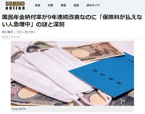 2021年7月9日 DIAMOND onlineへのリンク画像です。