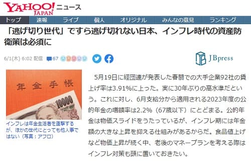 2023年6月1日 Yahooニュースへのリンク画像です。