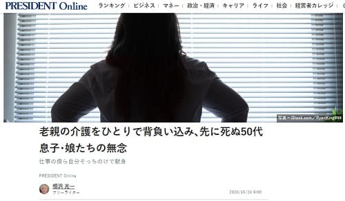 2020年10月24日 PRESIDENT Onlineへのリンク画像です。