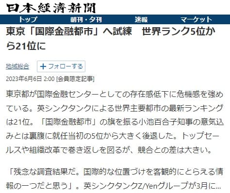 2023年6月6日 日本経済新聞へのリンク画像です。