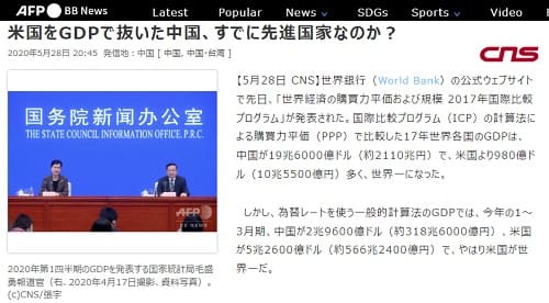 2020年5月28日 AFP BB Newsへのリンク画像です。