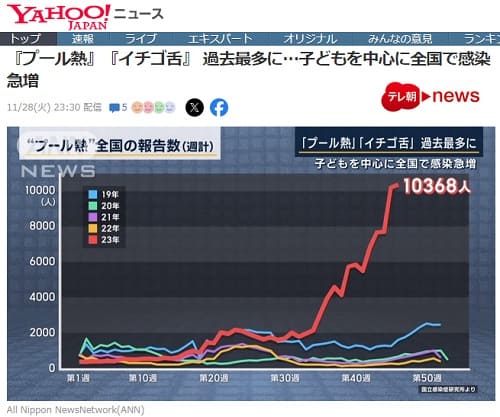 2023年11月28日 Yahooニュースへのリンク画像です。