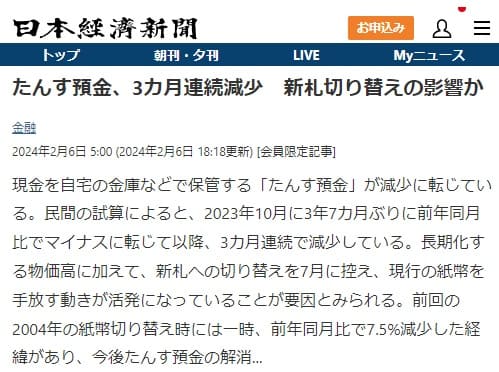 2024年2月6日 日本経済新聞へのリンク画像です。